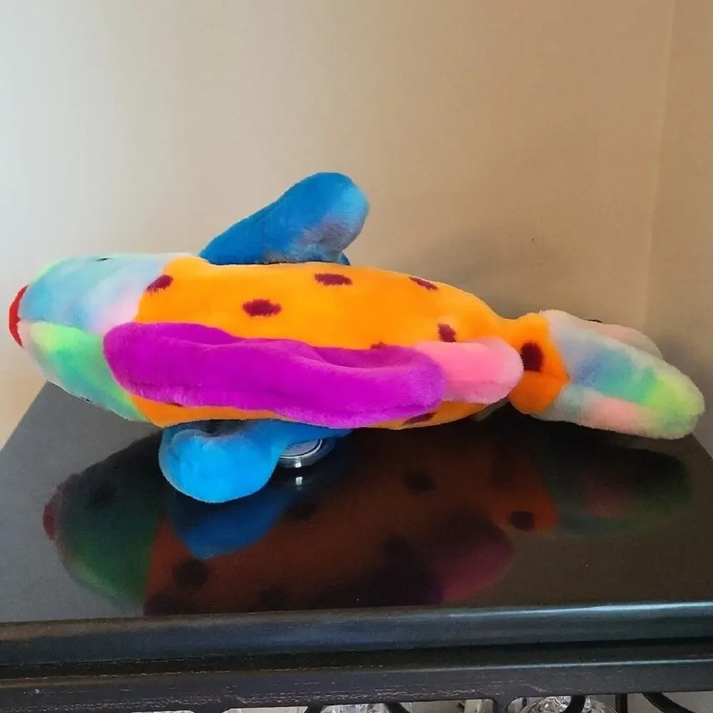 Ty Beanie Baby Lips Vibrant Plush Fish with Blue and Orange